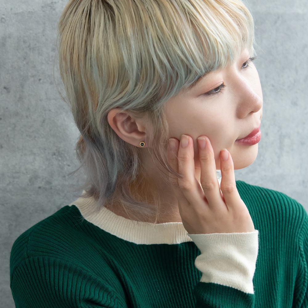 ボディピアス ステンレス フレーム ストーン ストレートバーベル ネジ式 14G 【1個販売】