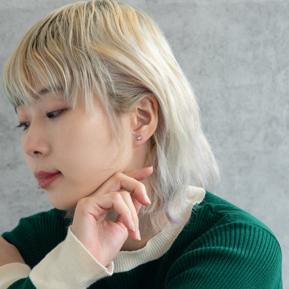 ボディピアス スター フープ ストレートバーベル ネジ式 サージカルステンレス 14G 【1個販売】