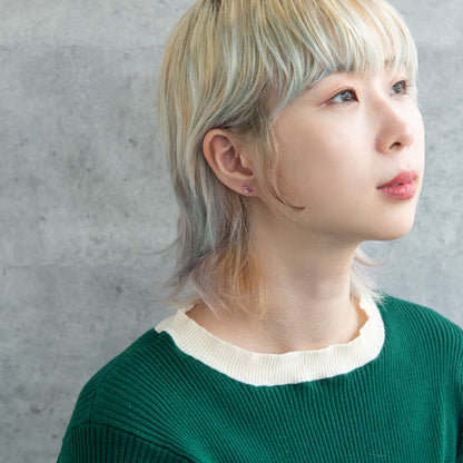 ボディピアス スリー ストーン ストレートバーベル ネジ式 サージカルステンレス 14G 【1個販売】