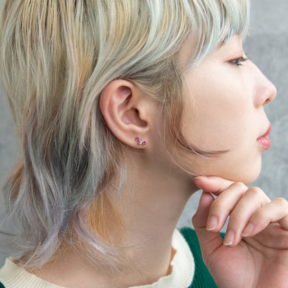 ボディピアス スリー ストーン ストレートバーベル ネジ式 サージカルステンレス 14G 【1個販売】