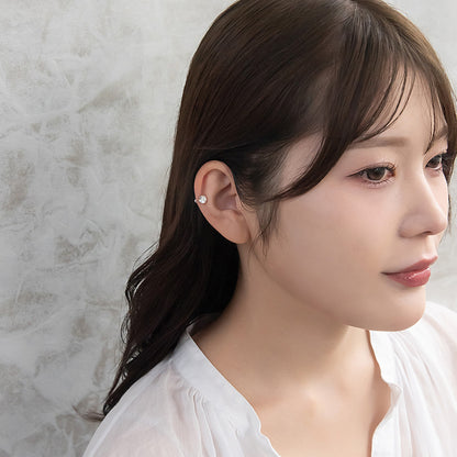 ボディピアス ステンレス 立爪 ガラス ストーン ストレートバーベル ネジ式 16G 【1個販売】