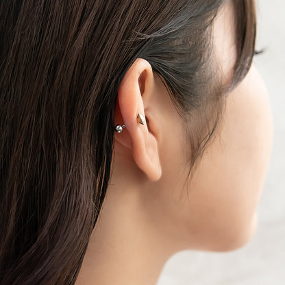 ボディピアス ステンレス 立爪 ガラス ストーン ストレートバーベル ネジ式 16G 【1個販売】