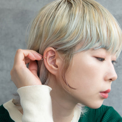 ボディピアス ストーン トライアングル ストレートバーベル ネジ式 サージカルステンレス 16G 【1個販売】