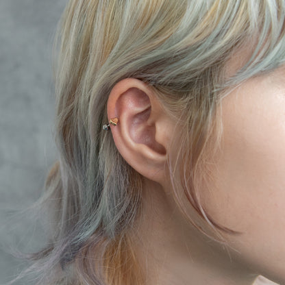 ボディピアス ハート ストレートバーベル ネジ式 サージカルステンレス 16G 【1個販売】