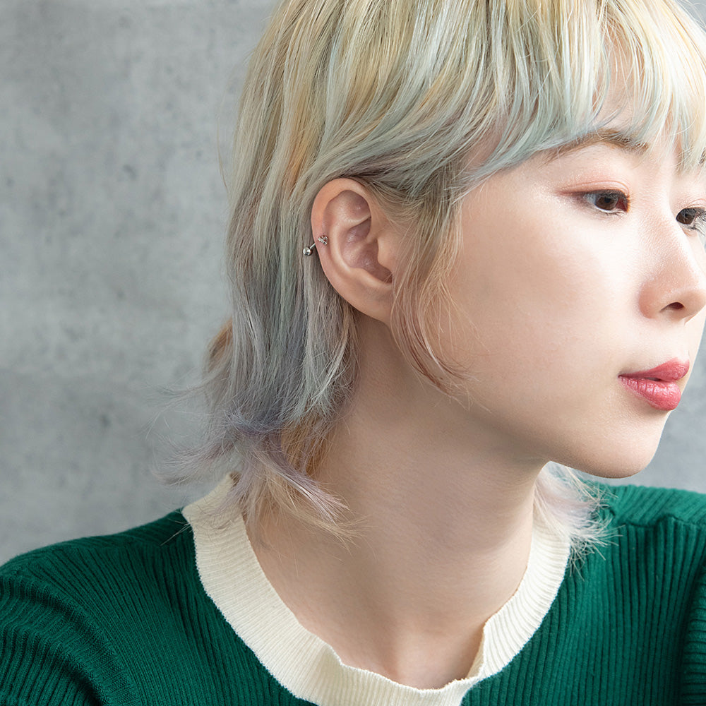 ボディピアス オープンハート ストレートバーベル ネジ式 サージカルステンレス 16G 【1個販売】