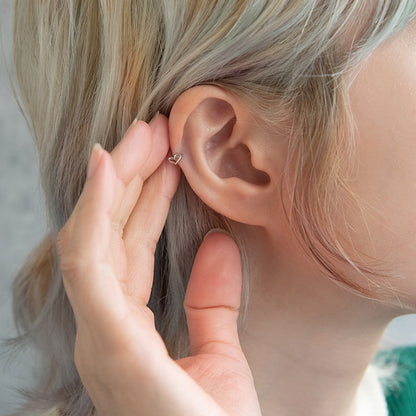 ボディピアス オープンハート ストレートバーベル ネジ式 サージカルステンレス 16G 【1個販売】