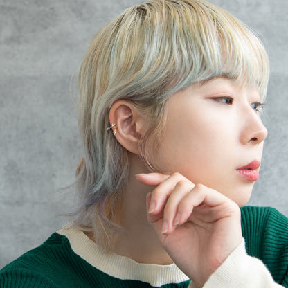 ボディピアス スター キュービックジルコニア ストレートバーベル ネジ式 サージカルステンレス 16G 【1個販売】