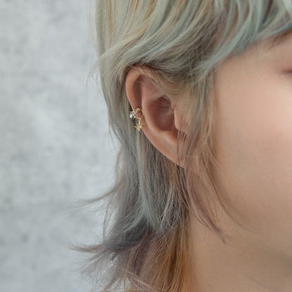 ボディピアス スター キュービックジルコニア ストレートバーベル ネジ式 サージカルステンレス 16G 【1個販売】