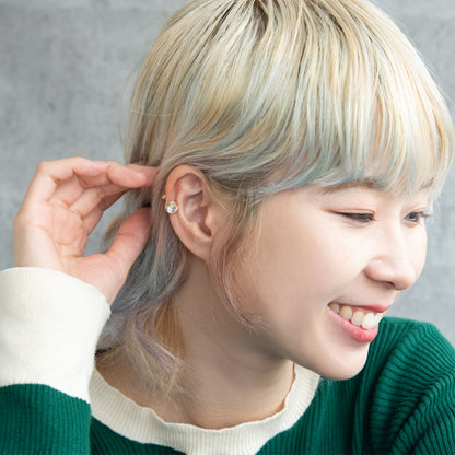 ボディピアス キュービックジルコニア デコレーション フレーム ストレートバーベル 両ネジ式 サージカルステンレス 18G 【1個販売】