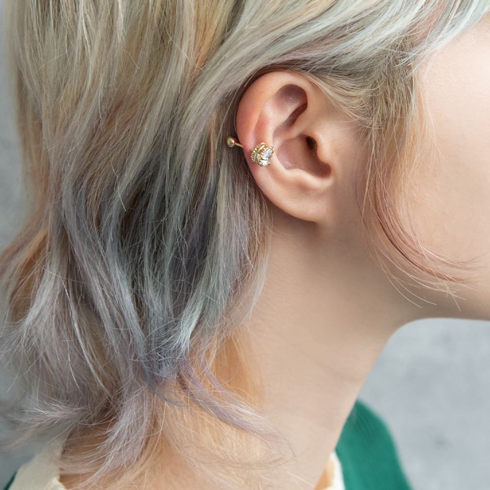 ボディピアス キュービックジルコニア デコレーション フレーム ストレートバーベル 両ネジ式 サージカルステンレス 18G 【1個販売】