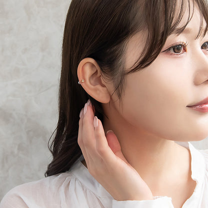 ボディピアス ドロップ キュービックジルコニア ストレートバーベル ネジ式 サージカルステンレス 18G 【1個販売】