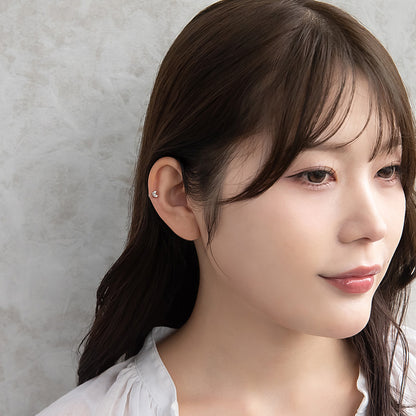 ボディピアス ムーン 三日月 キュービックジルコニア ストレートバーベル ネジ式 サージカルステンレス 18G 【1個販売】