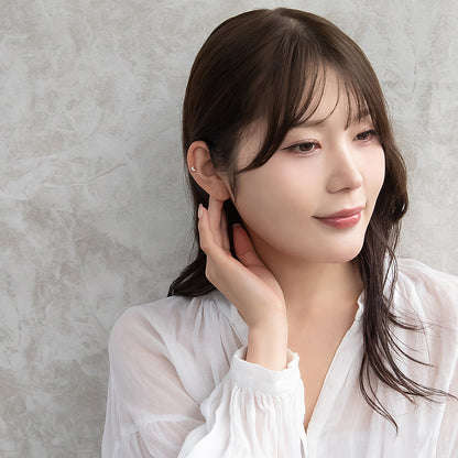 ボディピアス ムーン 三日月 キュービックジルコニア ストレートバーベル ネジ式 サージカルステンレス 18G 【1個販売】