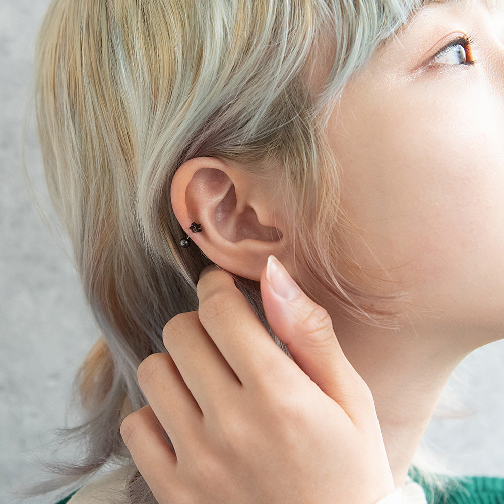 ボディピアス 星 スター ストレートバーベル ネジ式 サージカルステンレス 18G 【1個販売】