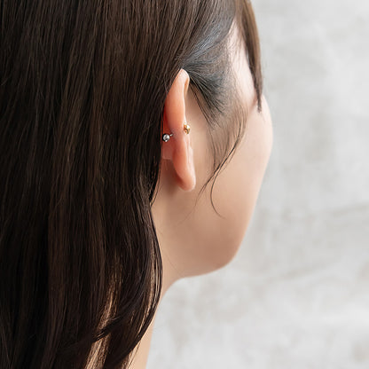 ボディピアス ぷっくり ハート ストレートバーベル ネジ式 サージカルステンレス 18G 【1個販売】