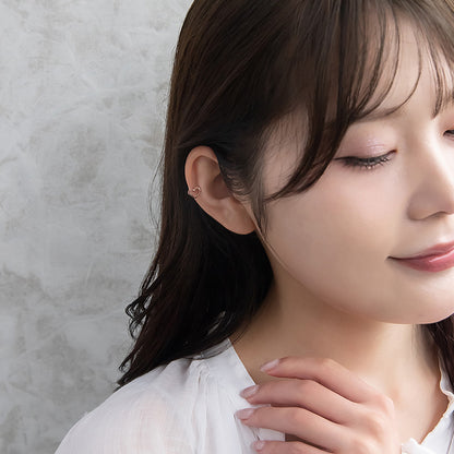 ボディピアス オープンハート ストレートバーベル ネジ式 サージカルステンレス 18G 【1個販売】