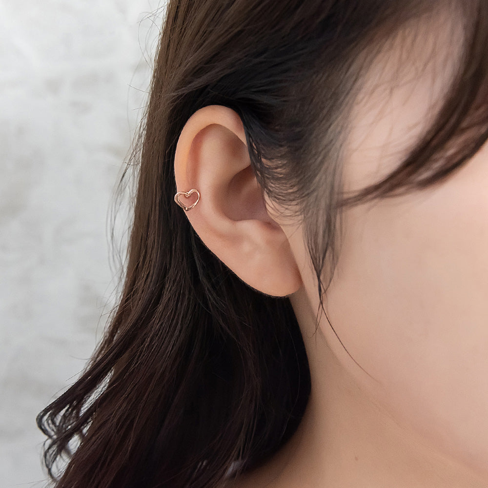 ボディピアス オープンハート ストレートバーベル ネジ式 サージカルステンレス 18G 【1個販売】