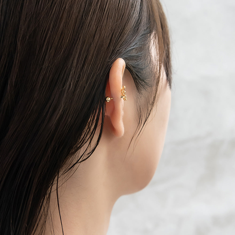 ボディピアス 蝶 バタフライ ストレートバーベル ネジ式 サージカルステンレス 18G 【1個販売】