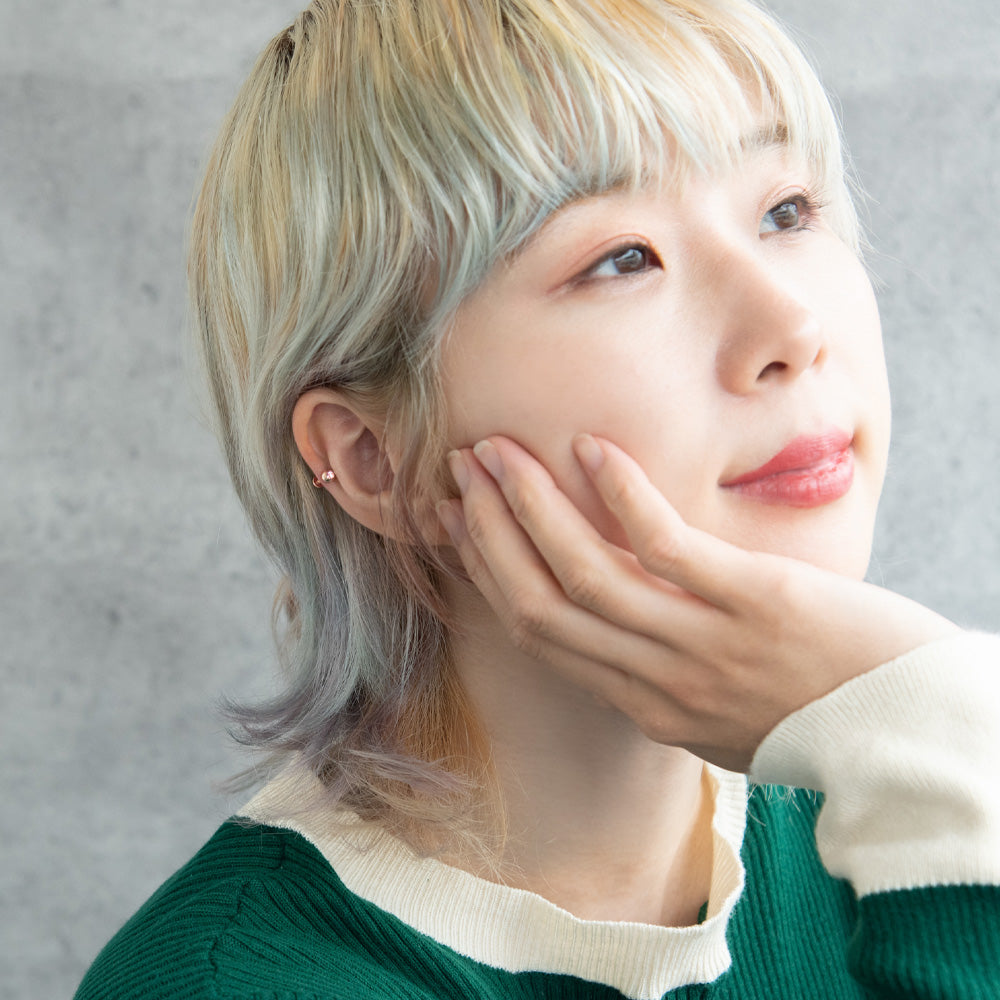 ボディピアス サージカルステンレス 316L カットガラス ネジ式 ラブレットスタッド 18G 【1個販売】