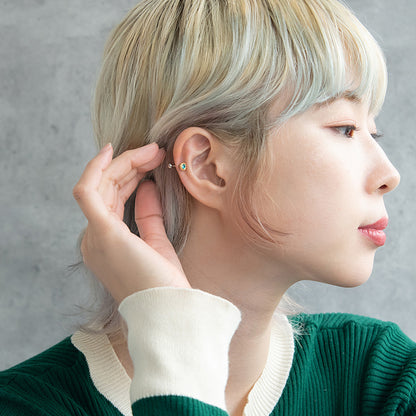 ボディピアス ガラス ストーン テクスチャー フレーム ストレートバーベル ネジ式 サージカルステンレス 18G 【1個販売】