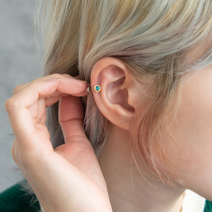 ボディピアス ガラス ストーン テクスチャー フレーム ストレートバーベル ネジ式 サージカルステンレス 18G 【1個販売】