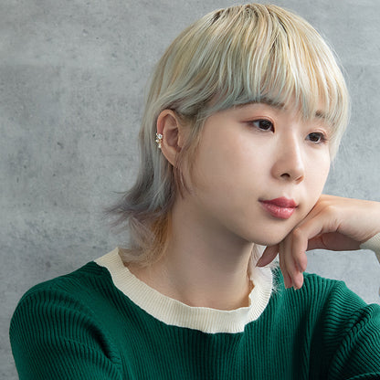 ボディピアス ガラス ストーン スウィング ストレートバーベル ネジ式 サージカルステンレス 18G 【1個販売】