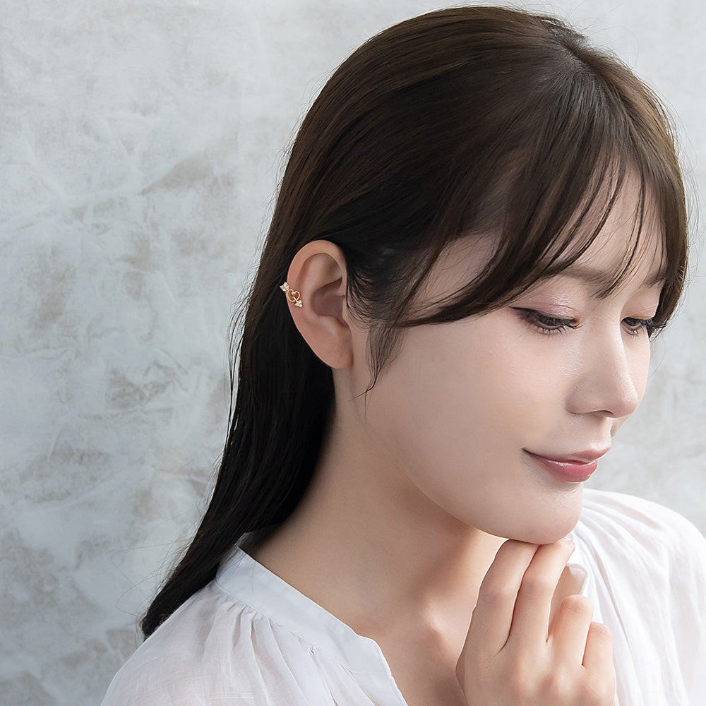 ボディピアス ハート アロー キュービックジルコニア ストレートバーベル ネジ式 サージカルステンレス 16G 【1個販売】