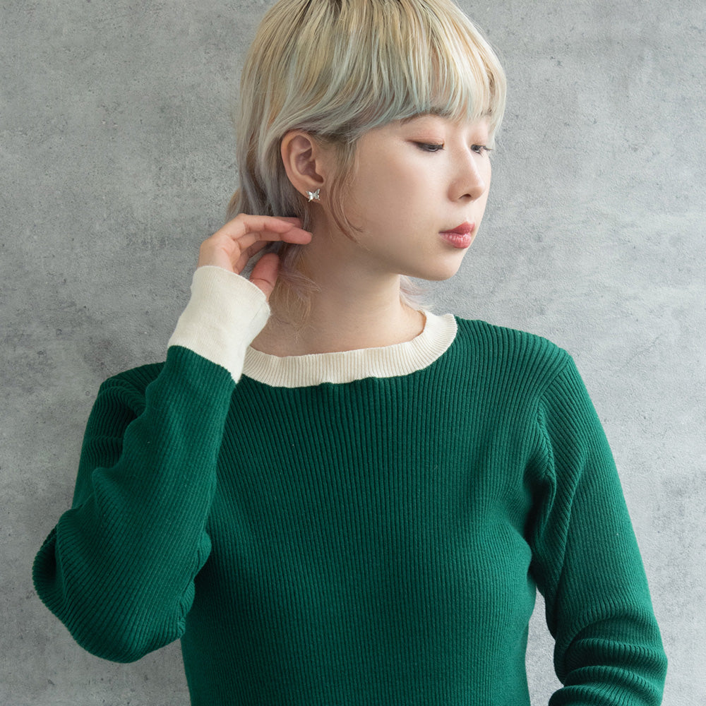 ボディピアス 蝶 バタフライ キュービックジルコニア ストレートバーベル ネジ式 サージカルステンレス 14G 【1個販売】