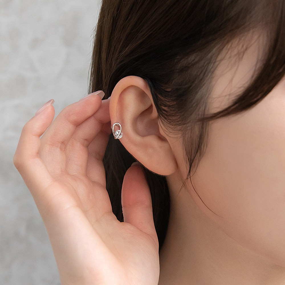 ボディピアス 逆さドロップ キュービックジルコニア サンド ストレートバーベル ネジ式 サージカルステンレス 16G 【1個販売】