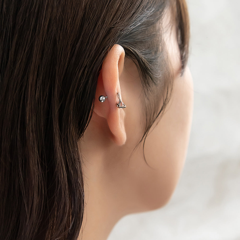 ボディピアス 逆さドロップ キュービックジルコニア サンド ストレートバーベル ネジ式 サージカルステンレス 16G 【1個販売】