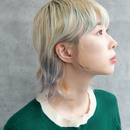 ボディピアス キュービックジルコニア ウェーブ ストレートバーベル ネジ式 サージカルステンレス 16G 【1個販売】