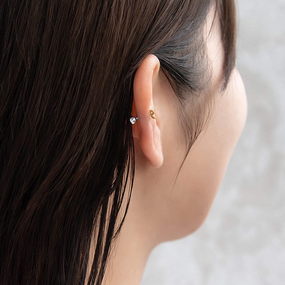 ボディピアス キュービックジルコニア 花 フラワー ストレートバーベル ネジ式 サージカルステンレス 16G 【1個販売】