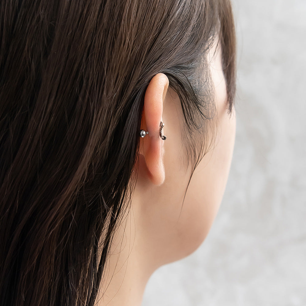 ボディピアス 蠍 サソリ スコーピオン ストレートバーベル ネジ式 サージカルステンレス 16G 【1個販売】