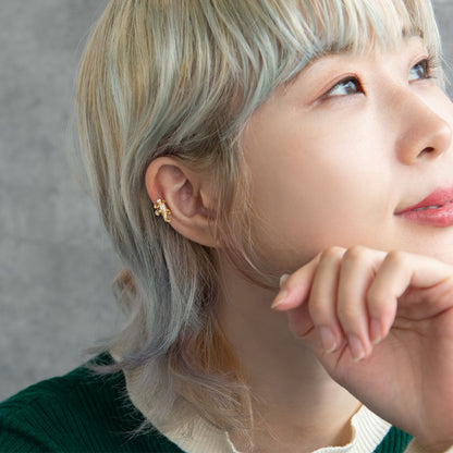 ボディピアス トカゲ リザード キュービックジルコニア ストレートバーベル ネジ式 サージカルステンレス 16G 【1個販売】