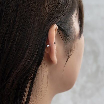 ボディピアス ミニ 蝶 バタフライ ストレートバーベル ネジ式 サージカルステンレス 18G 【1個販売】