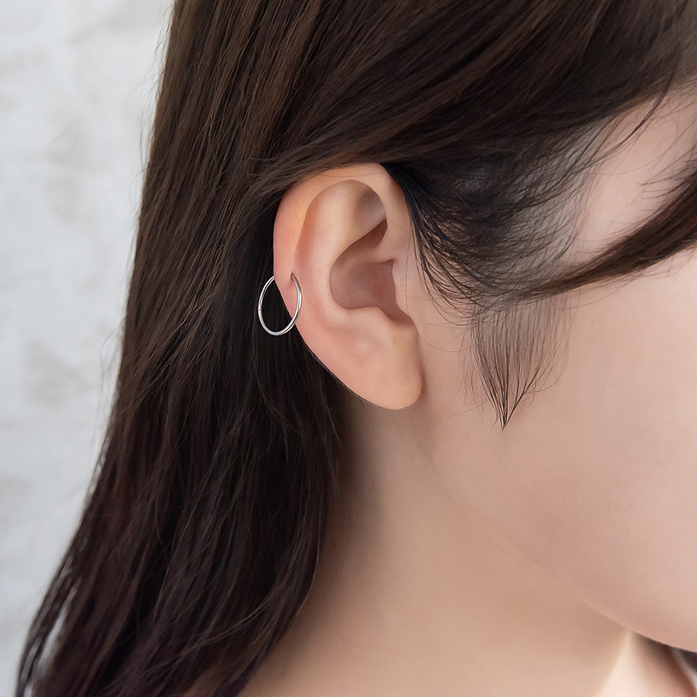 ボディピアス ステンレス フープ ワンタッチ セグメントリング 18G 内径1.2cm【1個販売】