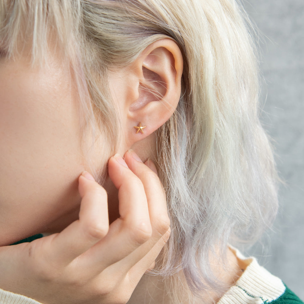 ボディピアス 星 スター スタッズ ストレートバーベル ネジ式