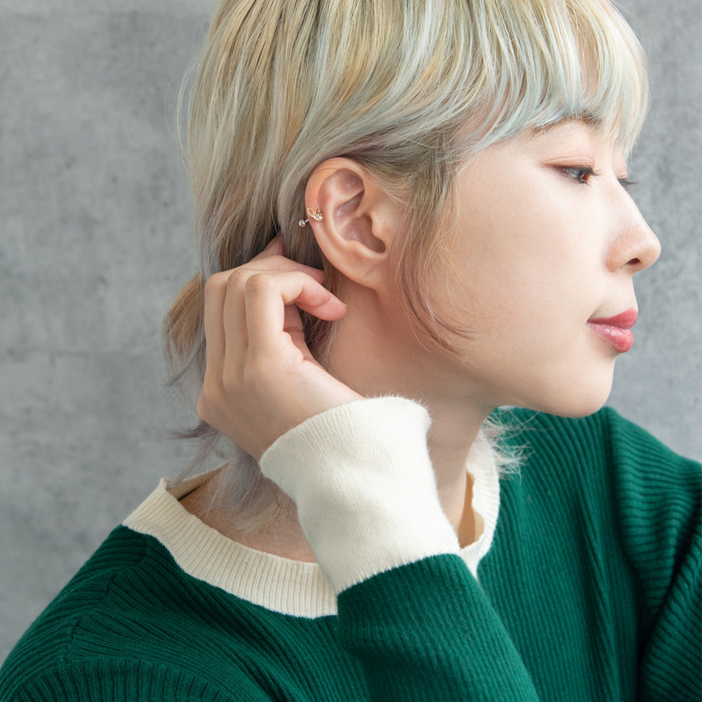 ボディピアス キュービックジルコニア ミニビジュー ストレートバーベル ネジ式 サージカルステンレス 16G 【1個販売】