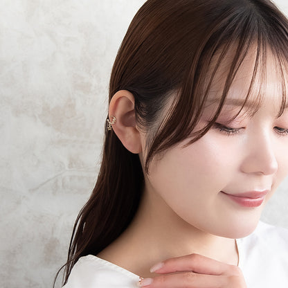 ボディピアス ムーン スター キュービックジルコニア ストレートバーベル ネジ式 サージカルステンレス 18G 【1個販売】