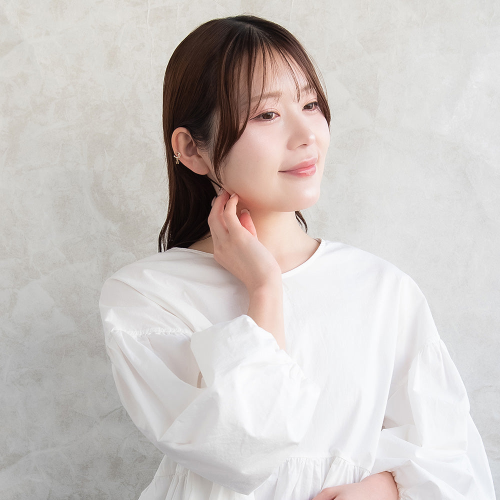 ボディピアス ムーン スター キュービックジルコニア ストレートバーベル ネジ式 サージカルステンレス 18G 【1個販売】