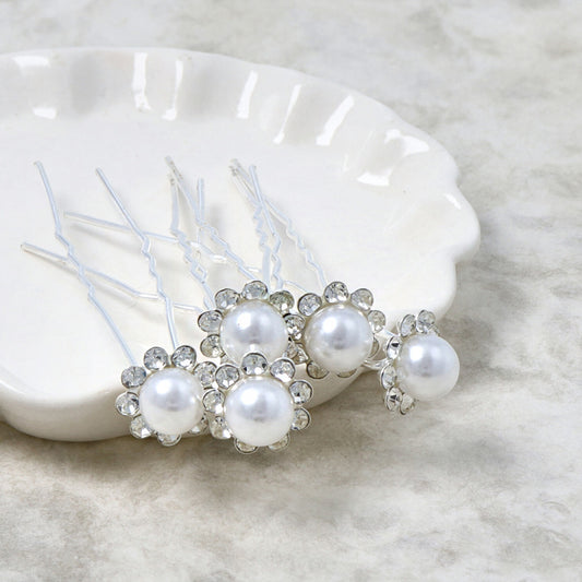 ヘアアクセサリー ラインストーン プラパール Uピン 5本セット