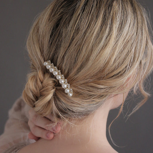 コーム パール ストーン カーブライン ヘアコーム