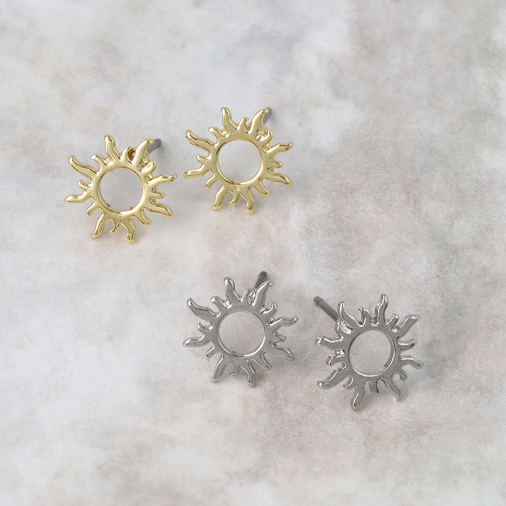 ピアス ラー 太陽モチーフ ハワイアンジュエリー風 チタンポスト