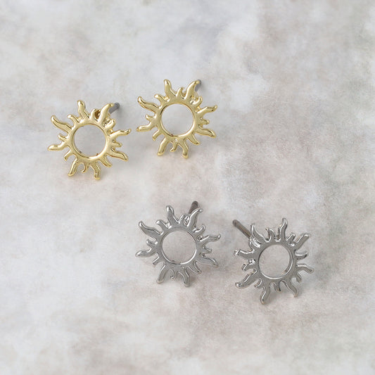 ピアス ラー 太陽モチーフ ハワイアンジュエリー風 チタンポスト スタッドピアス