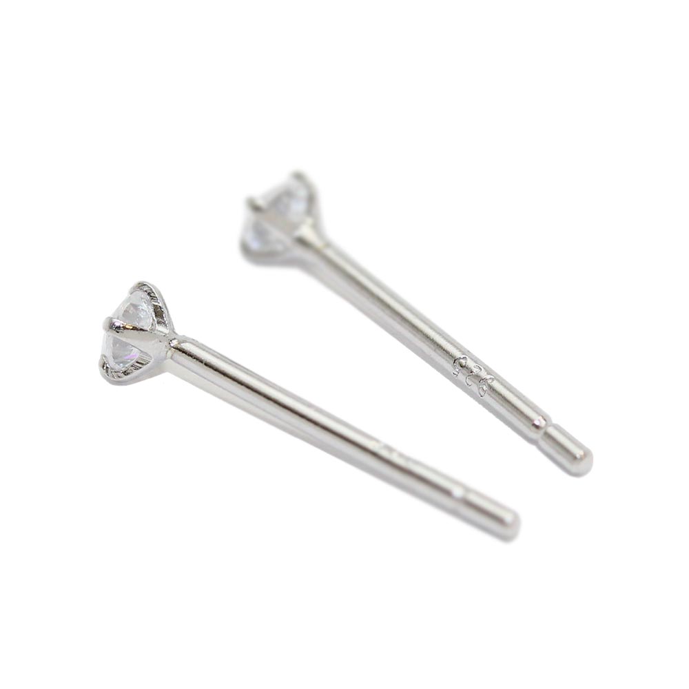 ピアス シルバー925 キュービックジルコニア 2mm スタッドピアス