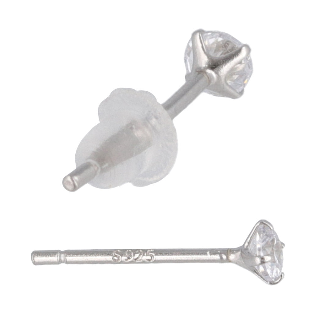 ピアス シルバー925 キュービックジルコニア 2mm スタッドピアス