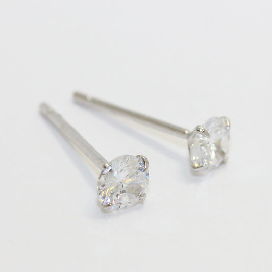 ピアス シルバー925 キュービックジルコニア 4mm スタッドピアス