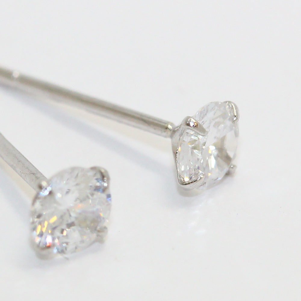 ピアス シルバー925 キュービックジルコニア 4mm スタッドピアス