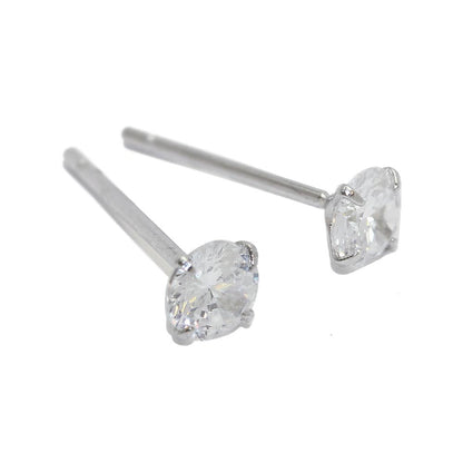 ピアス シルバー925 キュービックジルコニア 4mm スタッドピアス