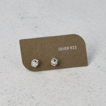 ピアス ニッケルフリー キューブ キュービックジルコニア ロジウムプレイティング シルバー925 スタッドピアス